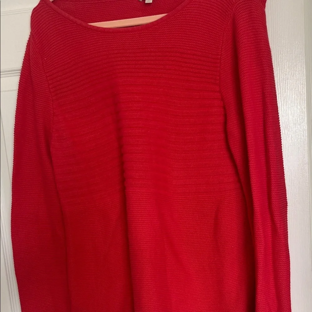 Talbots Vibrant Pinkish Red Crew Neck Sweater - Picture 1 of 4